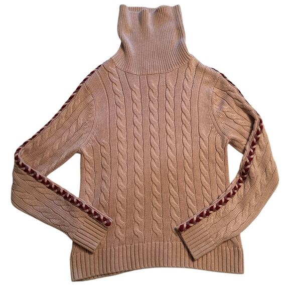 ✨ Derek Lam Collective‎ Braided Cable Knit Turtleneck Sweater - Size L ✨ - Picture 1 of 5